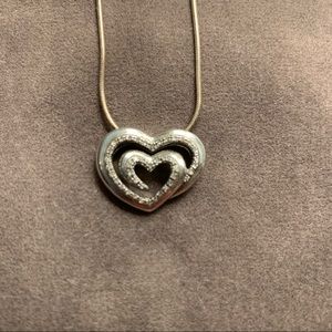 Sterling Silver and Diamond Slider Heart Necklace